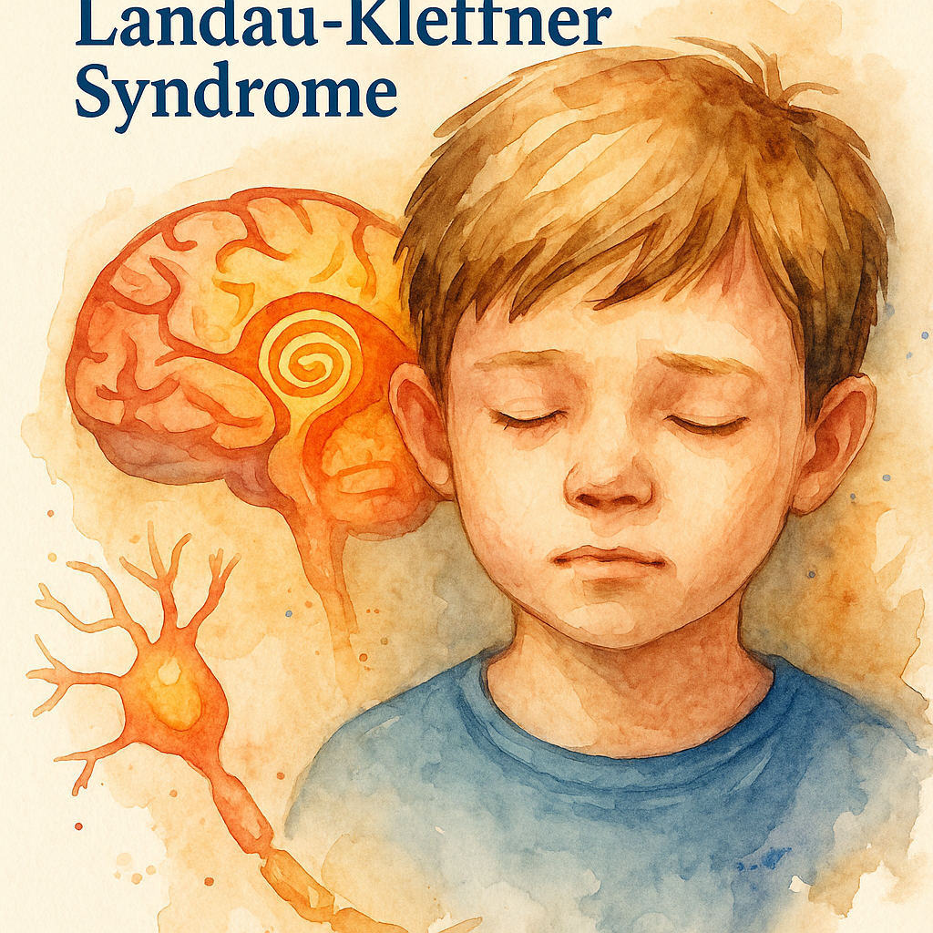 گفتاردرمانی در سندرم لنداو کلفنر | تصویر آبرنگی کودک با اختلال زبان و التهاب در ناحیه گیجگاهی مغز