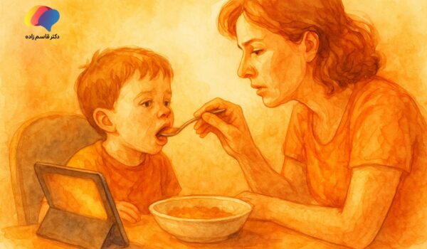 حمایت بیش از حد مادران و تأخیر رشدی کودک هنگام غذا دادن با تبلت