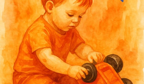 رفتارهای غیرطبیعی کودک دو تا سه ساله |کودک دو ساله در حال وارونه کردن ماشین و چرخاندن چرخ‌ها – نشانه‌ای از رفتارهای غیرطبیعی و مشکلات رشدی